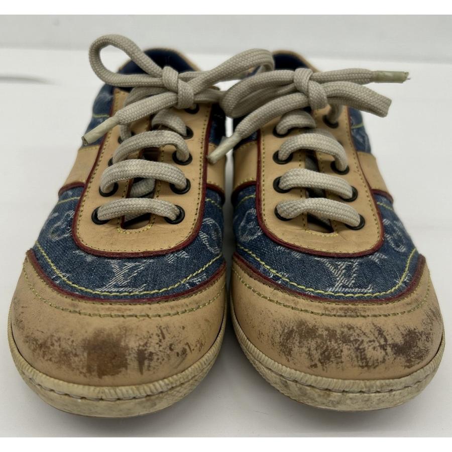 ★新品★ルイヴィトン　キッズ　スニーカー　モノグラム柄　訳あり ルイ・ヴィトン LOUIS VUITTON モノグラムデニム キッズスニーカー