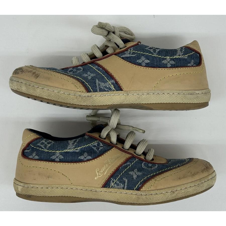 Louis Vuitton デニム/ベージュ スニーカー ルイ・ヴィトン LOUIS VUITTON モノグラムデニム キッズスニーカー