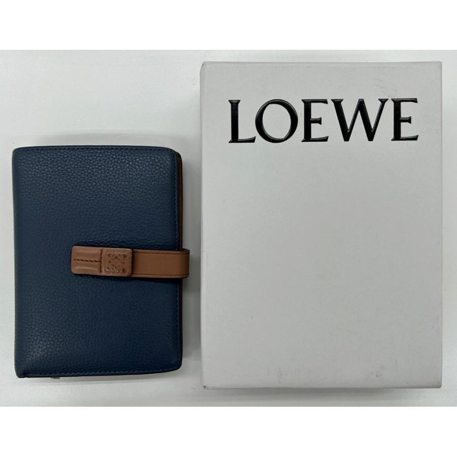 りの　ロエベ　ミディアムバーティカルウォレット　loewe二つ折り財布 ロエベ LOEWE ヴァーティカルミディアムウォレット 2つ折り財布 ブルー