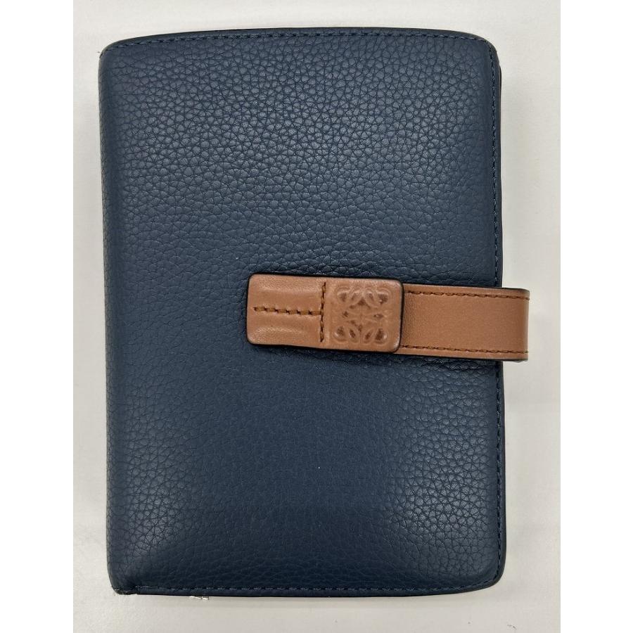 ロエベ LOEWE ヴァーティカルミディアムウォレット 2つ折り財布 ブルー