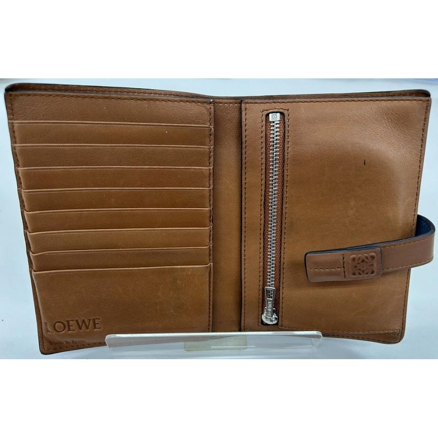 ロエベ LOEWE ヴァーティカルミディアムウォレット 2つ折り財布 ブルー