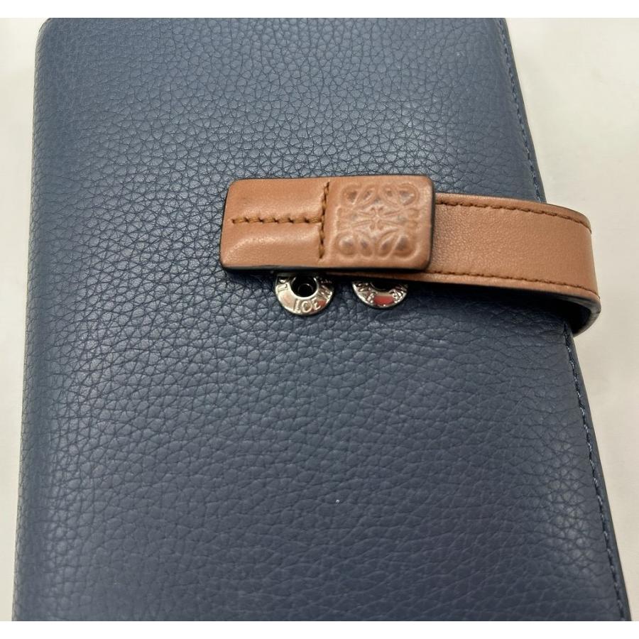 ロエベ LOEWE ヴァーティカルミディアムウォレット 2つ折り財布 ブルー  