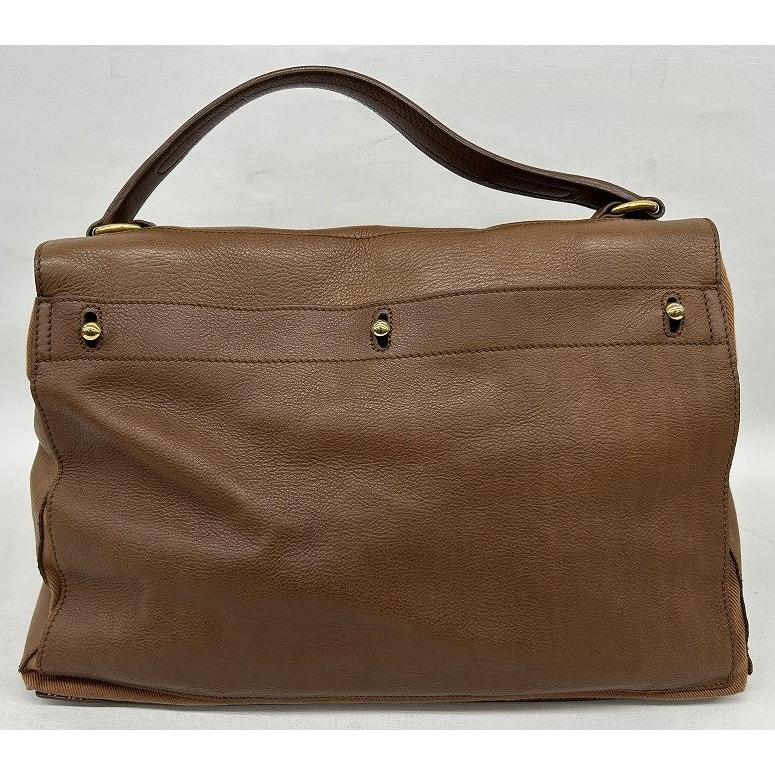 YVES SAINT LAURENT ブラウン ミューズ ハンドバッグ Yves Saint Laurent Muse Shoulder Hand Bag Brown Leather Gold