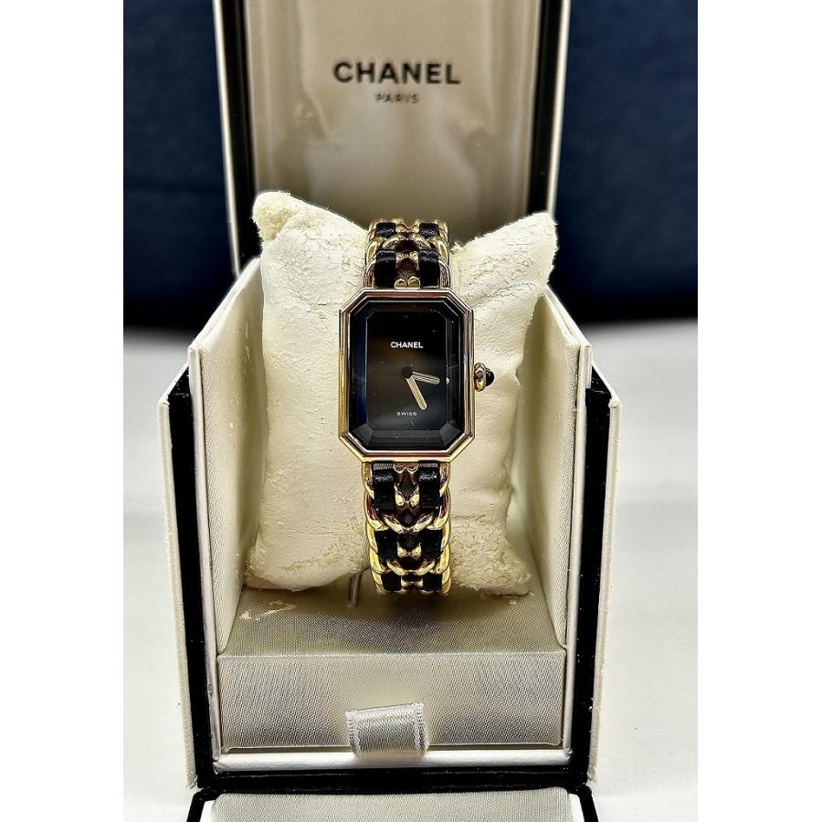 シャネル CHANEL プルミエールM ゴールド／ブラック 4 83 01 1002