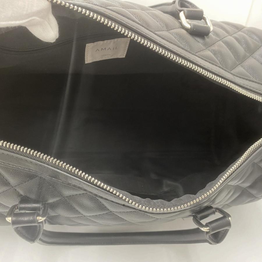 美品❇️AMAIL キルティング ボストンバッグ ブラック 黒 旅行バッグ アマイル AMAIL キルティング 2way ボストンバッグ ※ややほつれあり