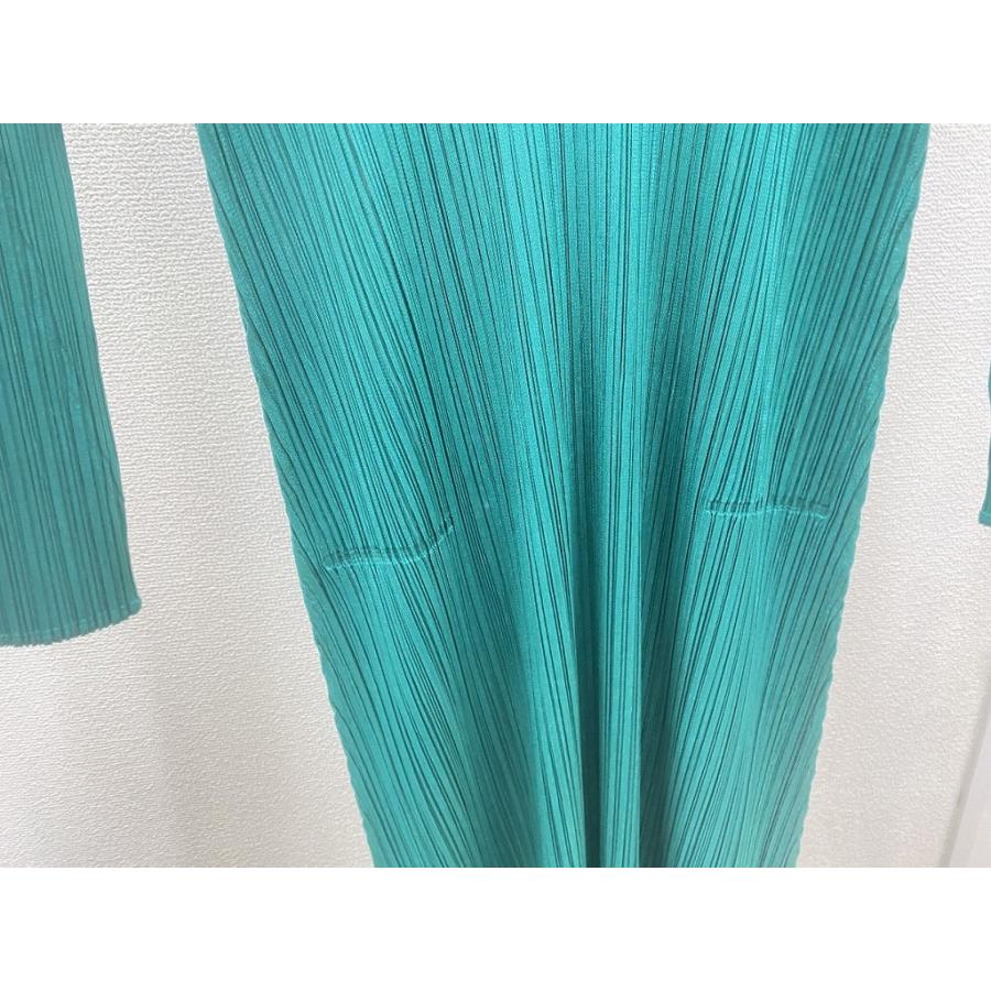 PLEATS PLEASE ISSEY MIYAKE プリーツワンピース グリーン サイズ3(L