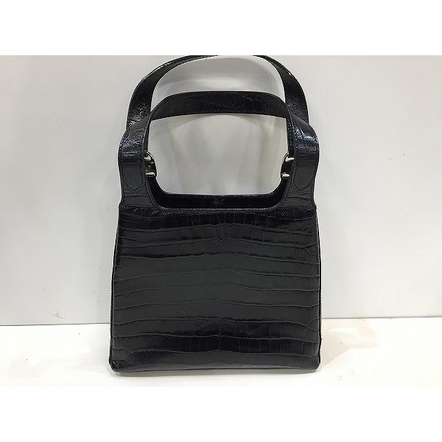 珠世‼︎ 美品 Salvatore Ferragamo 黒 クロコ型押 中古・古着通販】Salvatore Ferragamo (サルヴァトーレ