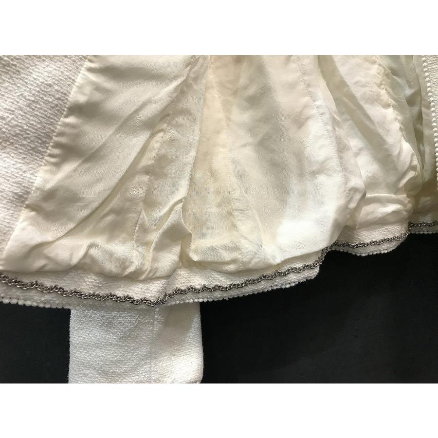 シャネル CHANEL ツイード ジャケット ホワイト ヴィンテージ