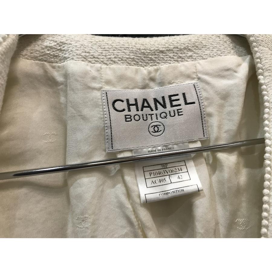 シャネル CHANEL ツイード ジャケット ホワイト ヴィンテージ
