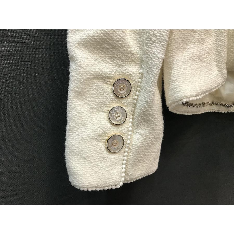 シャネル CHANEL ツイード ジャケット ホワイト ヴィンテージ