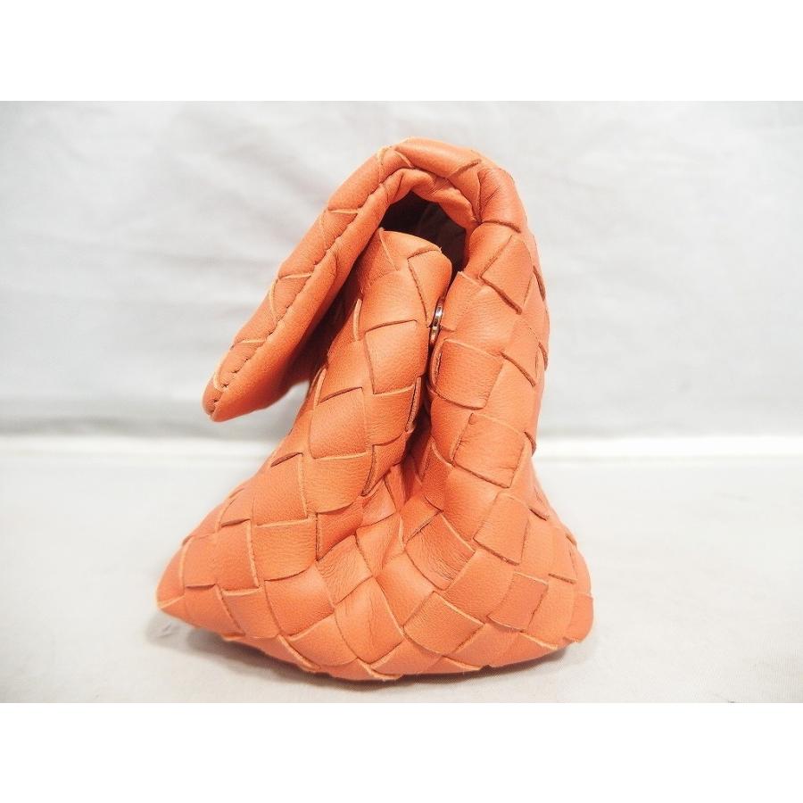 BOTTEGA VENETA イントレチャート ポーチ オレンジ ボッテガヴェネタ BOTTEGA VENETA イントレチャート フラップポーチ
