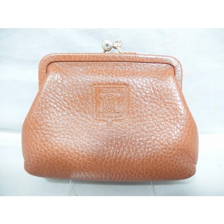 セリーヌがま口　小銭入れ　ポーチ セリーヌ CELINE がま口コインケース 小銭入れ 茶色 : ワットマン