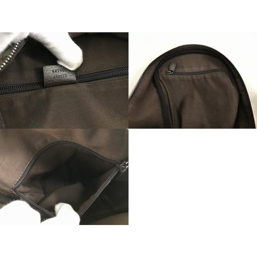 【美品】グッチ リュックサック レザー×キャンバス A4可 GG柄 黒 美品 希少】グッチ GG柄 キャンバス レザー ミニリュック バッグ