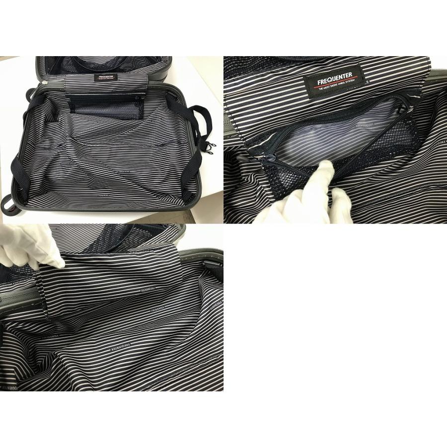 フリクエンター FREQUENTER 美品 静音 ストッパー付きスーツケース キャリー 4輪 約23L 約3.1kg 1〜2泊 機内持込み 1-217の画像