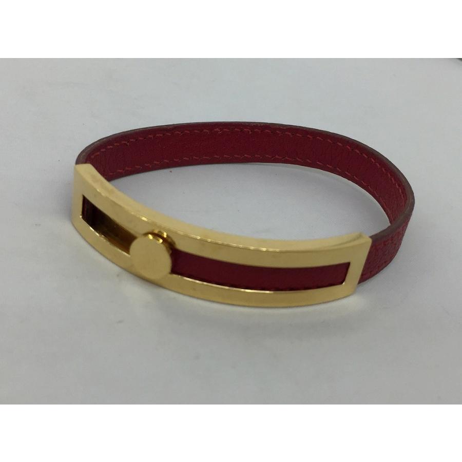 エルメス HERMES プスプス レザーブレスレット レッド : ワットマン