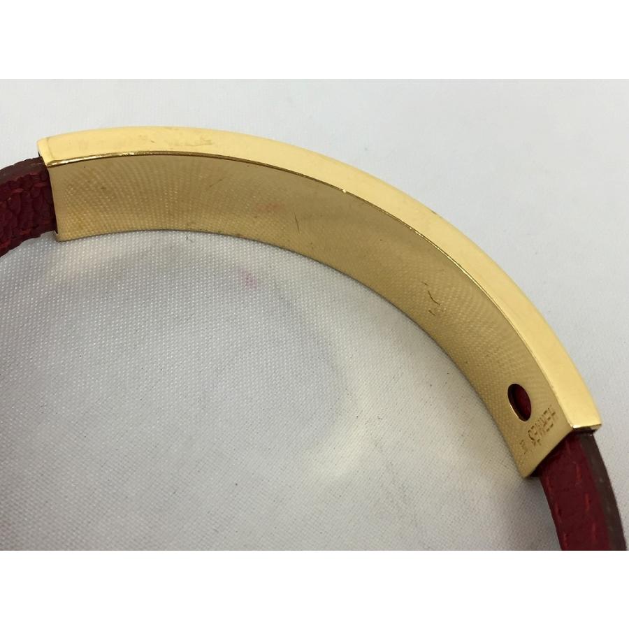 エルメス HERMES プスプス レザーブレスレット レッド : ワットマン