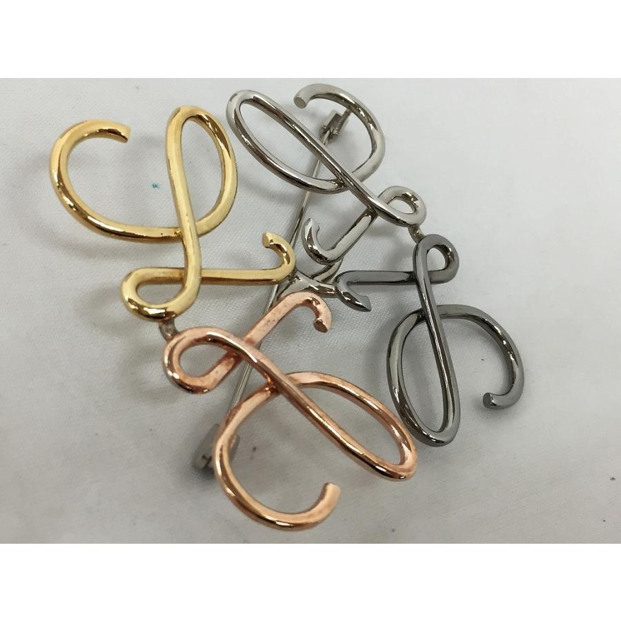 ロエベ LOEWE アナグラム ブローチ ピンクゴールド/ゴールド/マルチ