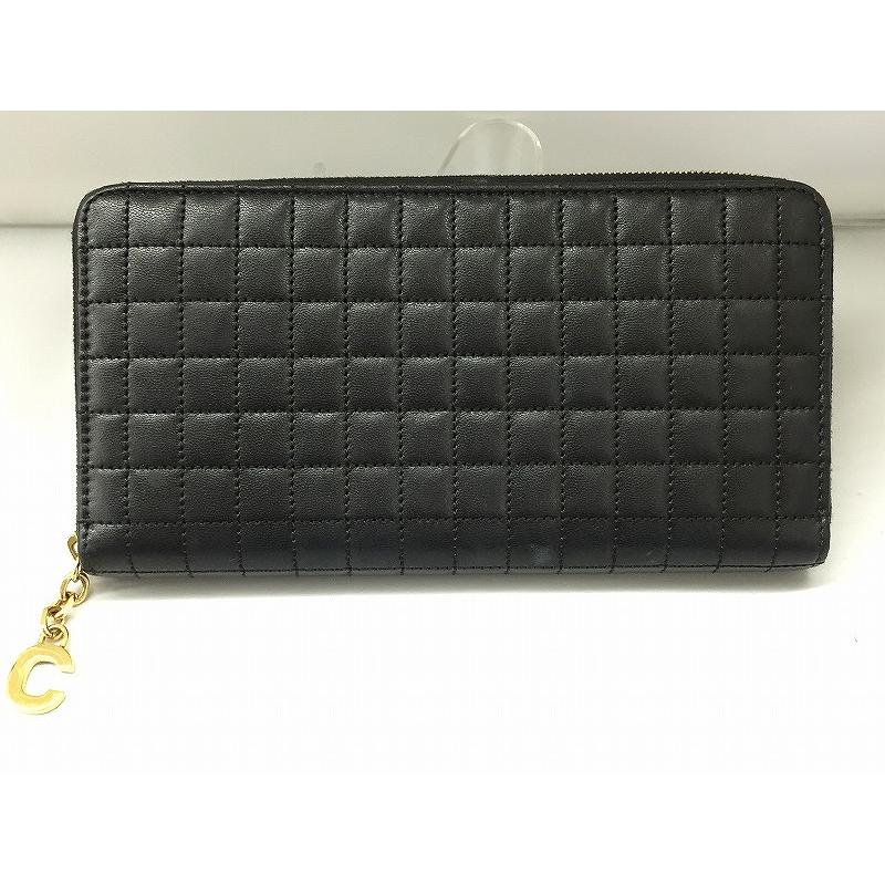 セリーヌ CELINE ラウンドファスナー長財布 Cチャーム 黒 S,TN セリーヌ CELINE ラウンドファスナー長財布 Cチャーム 黒 S,TN