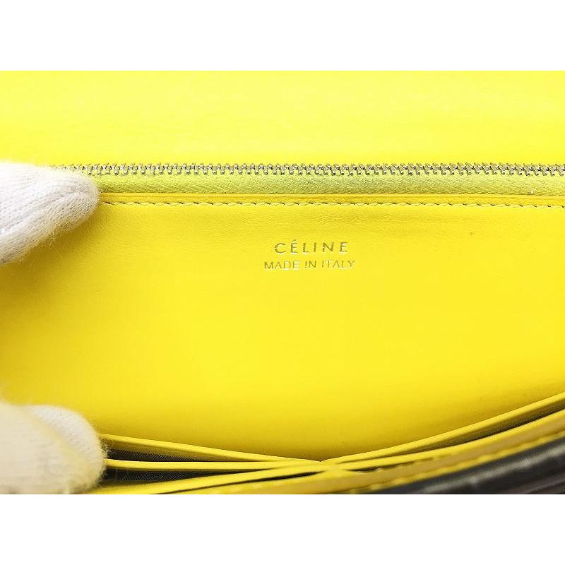 セリーヌ　長財布　グレージュ　内側イエロー セリーヌ CELINE 長財布 グレージュ/内側 イエロー : ワットマン Yahoo
