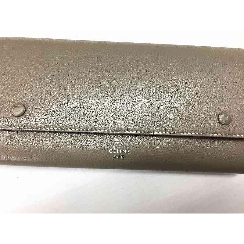 セリーヌ CELINE 長財布 グレージュ/内側 イエロー : ワットマン Yahoo