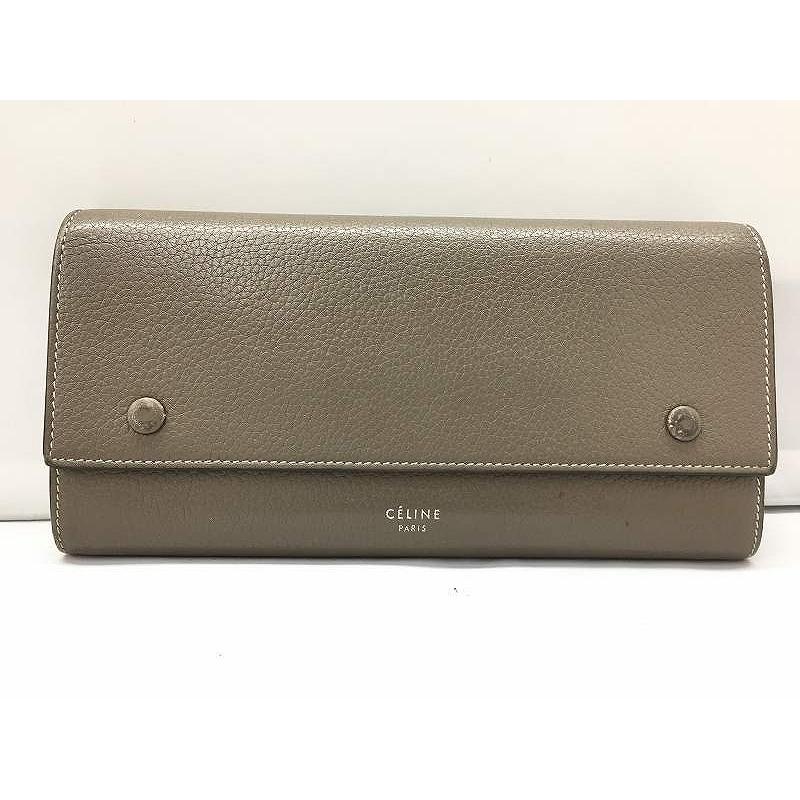 セリーヌ CELINE 長財布 グレージュ/内側 イエロー : ワットマン Yahoo