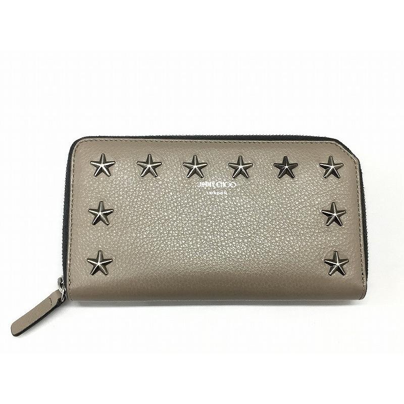 ジミーチュウ JIMMY CHOO スタッズ ラウンドファスナー長財布 