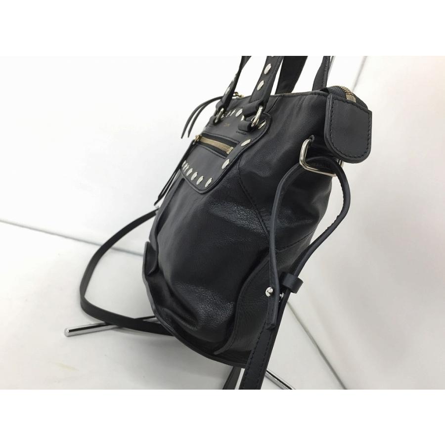 【美品】セリーヌ ハンドバッグ トートバッグ レザー スタッズ 肩掛け 黒 セリーヌ レザー×スタッズ トートバッグ ブラック A1295982