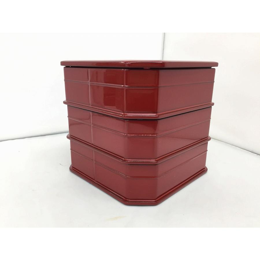 越前塗 三段お重 漆器 赤/黒 : ワットマン Yahoo!ショッピング店