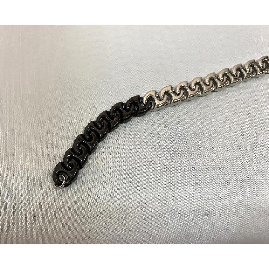 Dieselステンレススチール チェーンブレスレット シルバー/ブラック ディーゼル DIESEL ブレスレット チェーン ステンレススチール アクセ