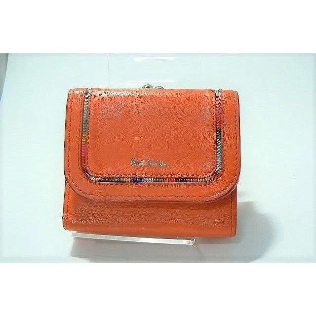ポールスミス Paul Smith 三つ折り がま口 財布 オレンジ系