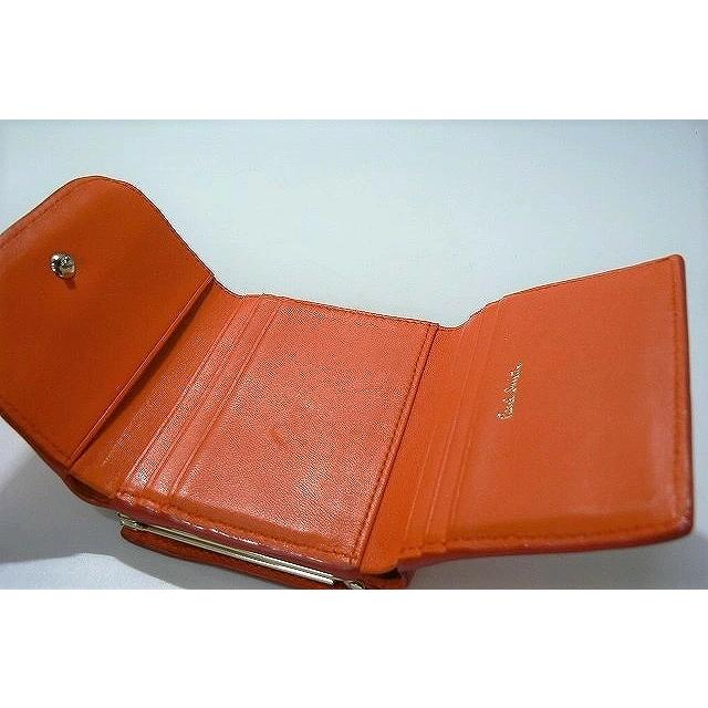 ポールスミス Paul Smith 三つ折り がま口 財布 オレンジ系
