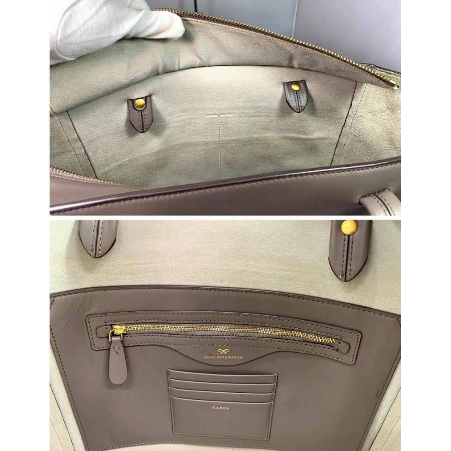 ANYA HINDMARCH トートバッグ レザー ベージュ アニヤハインドマーチ Anya Hindmarch レザートートバッグ