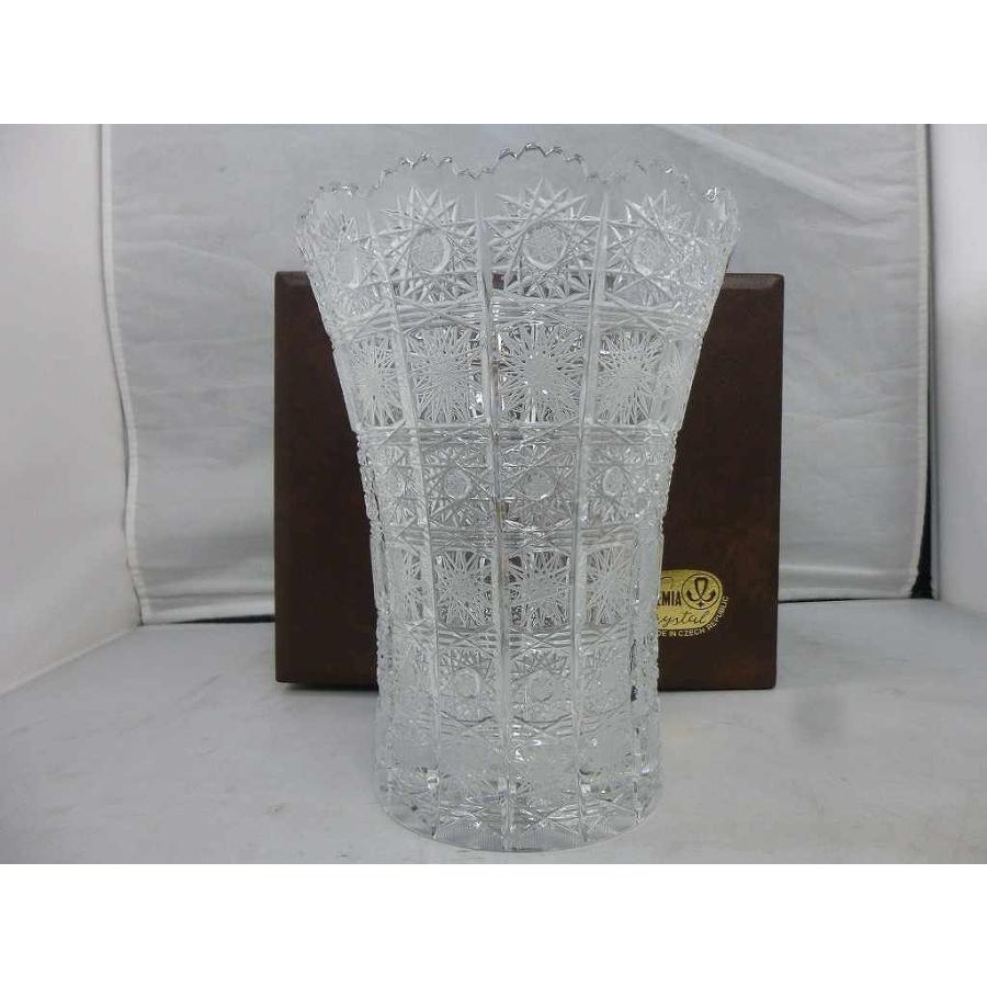 松20 ボヘミア　クリスタル　ガラス　花瓶 BOHEMIA GLASS(Crystal)(ボヘミアガラス(クリスタル