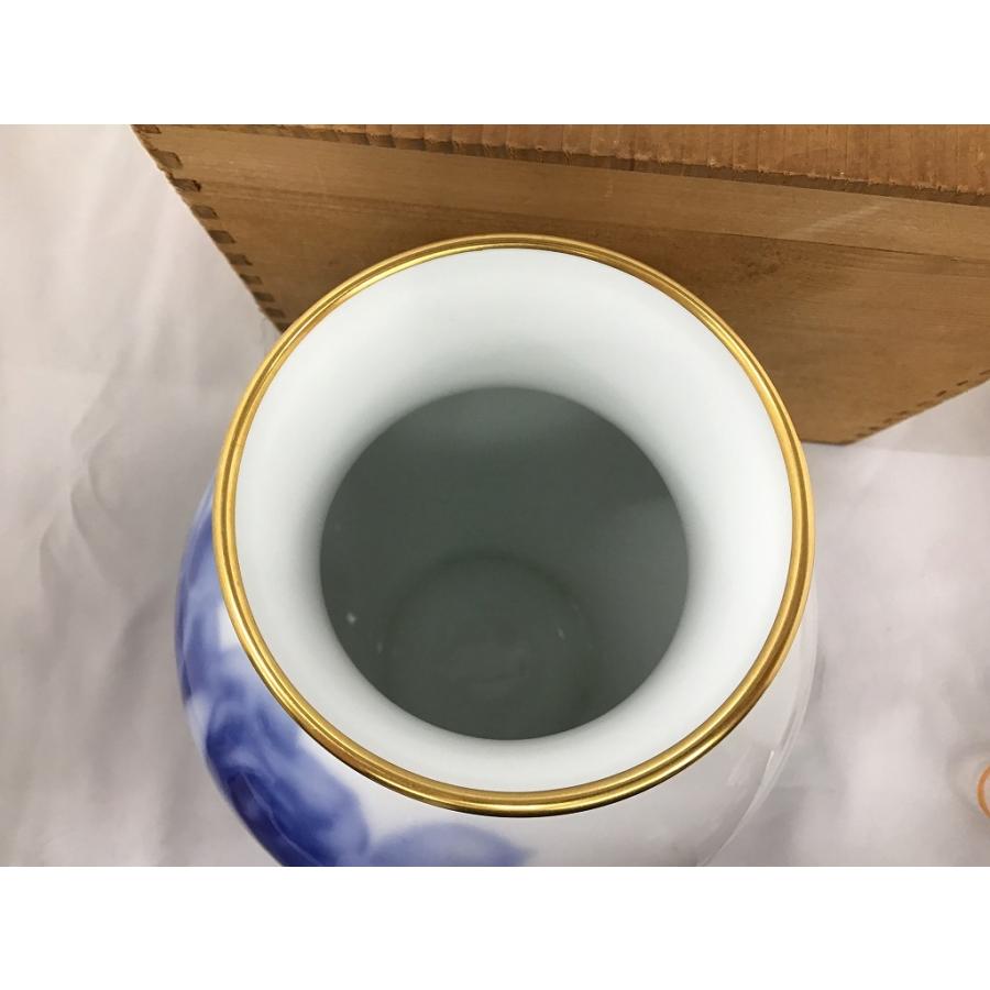 オオクラトウエン 大倉陶園 ブルーローズ 花瓶 : ワットマン Yahoo