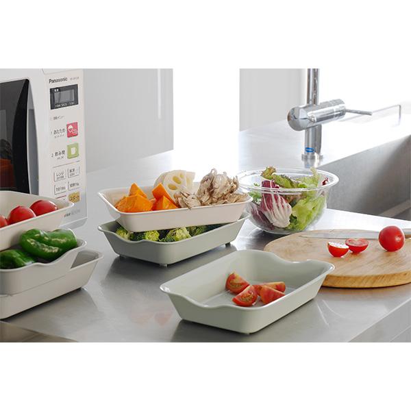 抗菌バット&ザルセットスクエア型 （バット2+ザル1） グリーン