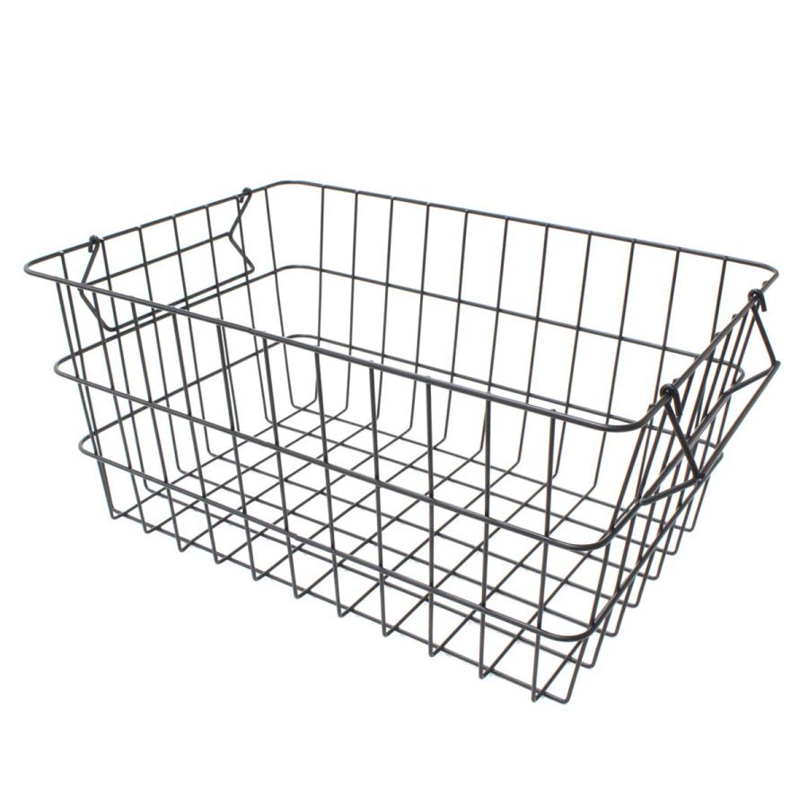 かご ワイヤーバスケット ブラック W37×D26×H18cm 322752 : ワッツ