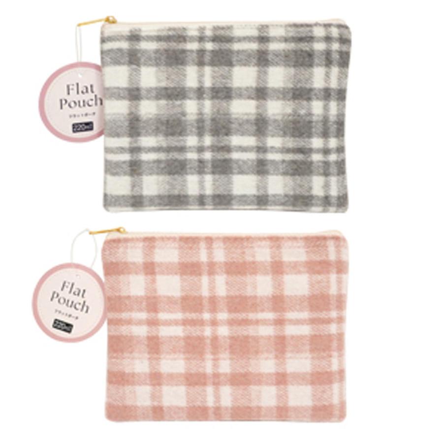 フラットポーチチェック柄 329178 : ワッツオンライン - 通販 - Yahoo