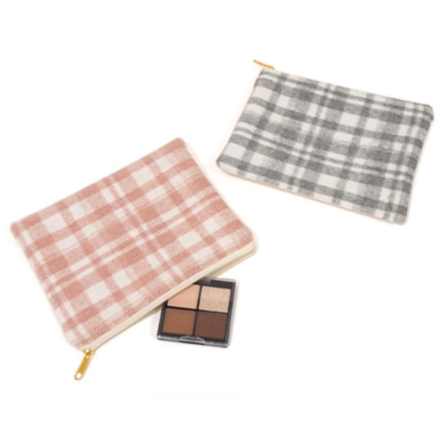 フラットポーチチェック柄 329178 : ワッツオンライン - 通販 - Yahoo