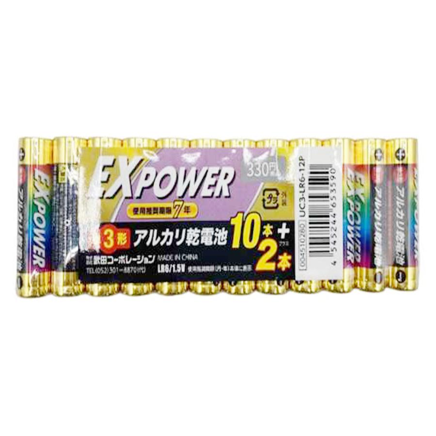 電池 単3形 武田コーポレーション アルカリ乾電池 EXPOWER 12本 341587