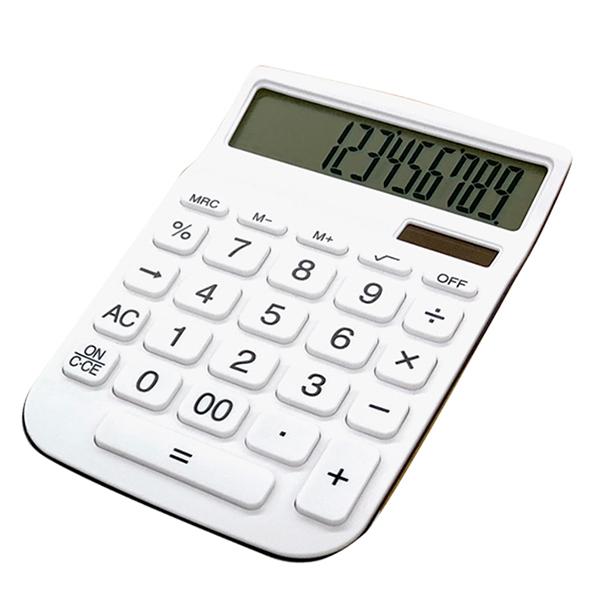 電卓 計算機 12桁 液晶大型表示 おしゃれ［STYLISH］ホワイト 355268