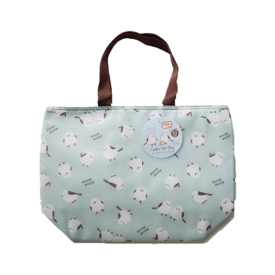 クーラーバッグ 保冷バッグ 舟形トート シマエナガ ミント