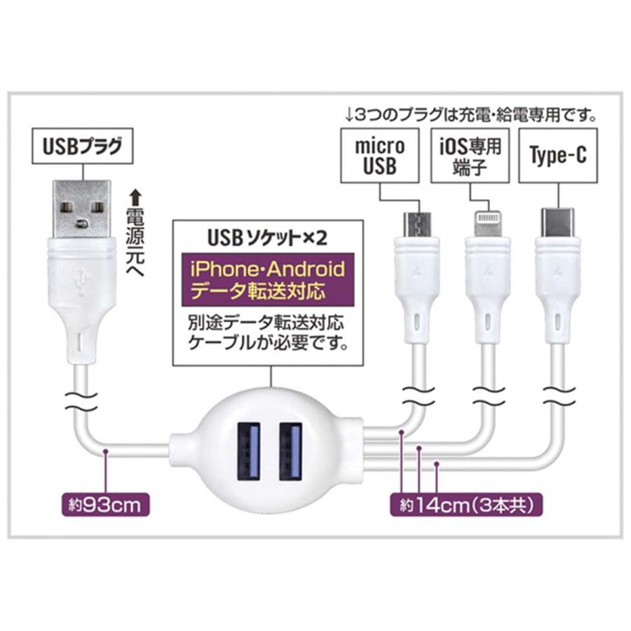 USBケーブル 充電ケーブル データ転送ケーブル 5in1マルチ USBケーブル 充電ケーブル データ転送ケーブル 5in1マルチ