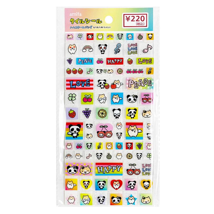 まとめ買い120個セット タイルシール 84片 ハムスター&パンダ0356