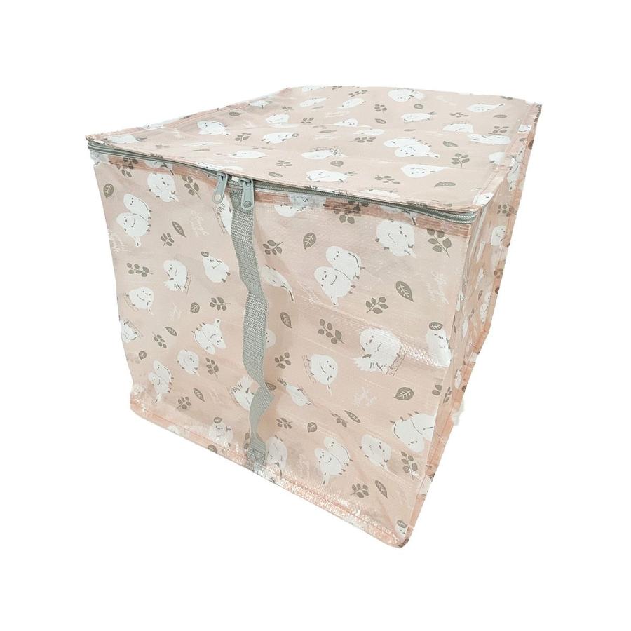 クリア収納ボックス スクエア シマエナガ柄 約W40×H40×D40cm 363773