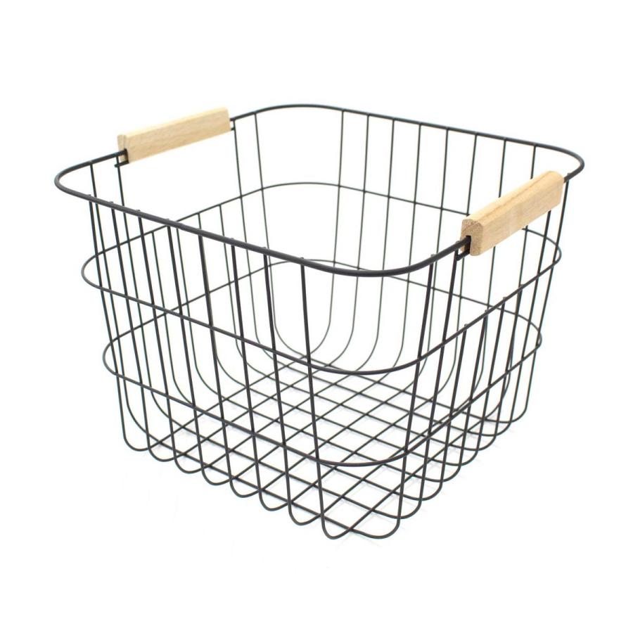 ワイヤーバスケットウッドシェルフ　wood ワイヤーバスケットラック ウッドラック インテリア 玄関 雑誌