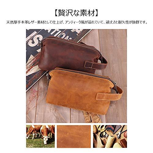 Whatna 2way 牛革 ミニセカンドバッグ メンズ クラッチ バッグ 厚手 本