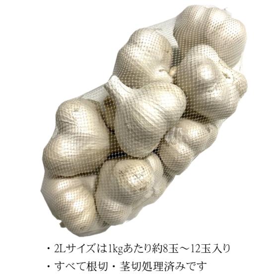にんにく 青森 国産 2Lサイズ 2kg B品 福地ホワイト六片 : みちのく処