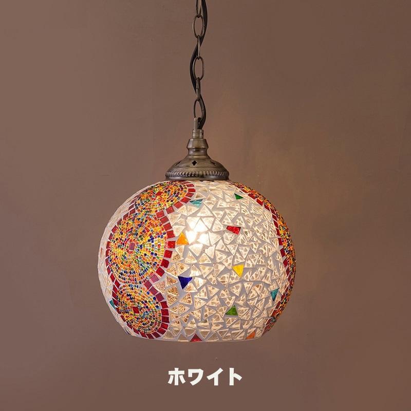 ペンダントライト Lサイズ 照明 天井 LED対応 アンティーク ガラス 姫系 シャビー クラシック エキゾチック 色ガラス レトロ 1灯_2