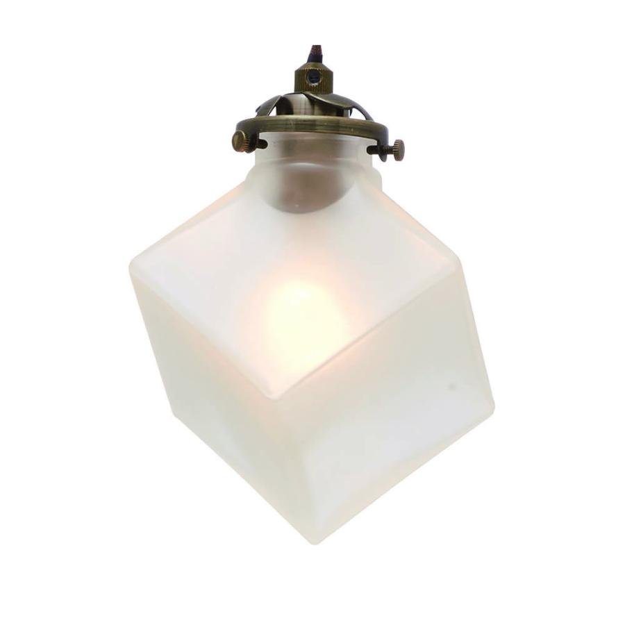 照明 ペンダントライト 1灯 キューブ 氷デザイン ガラス アンティーク