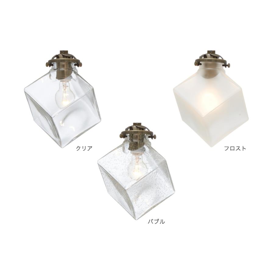 照明 ペンダントライト 1灯 キューブ 氷デザイン ガラス アンティーク